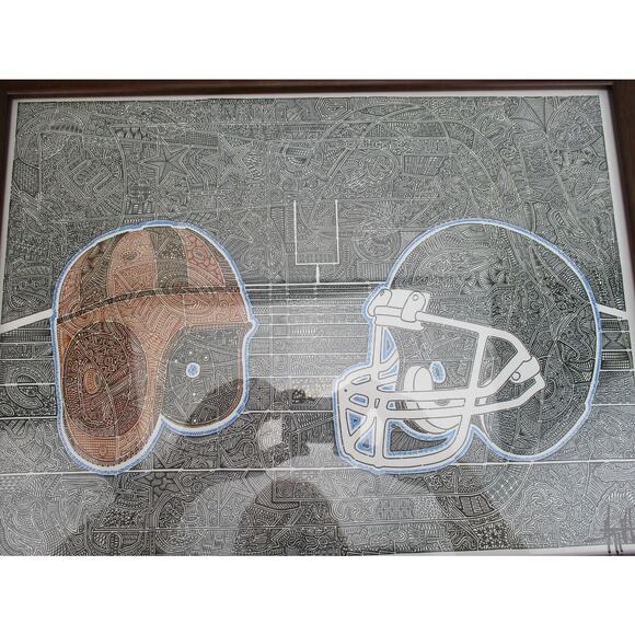 A Time Of Football by Gregg Visintainer 17.75" x 13.75" Framed Hidden Art - Picture 6 of 8